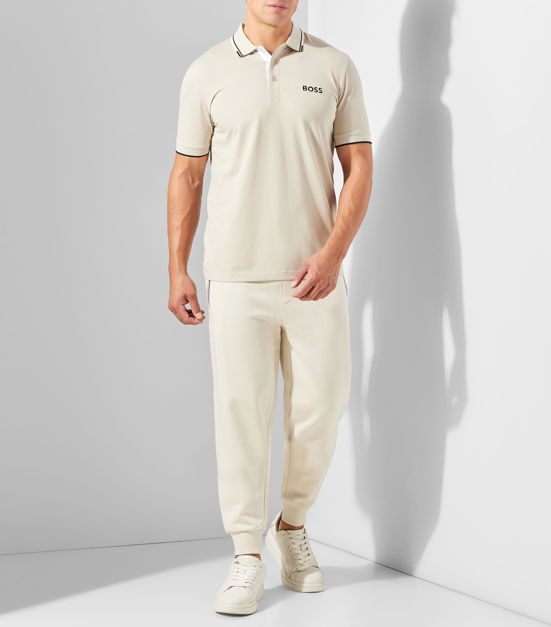 Playera tipo polo manga corta lisa Hombre